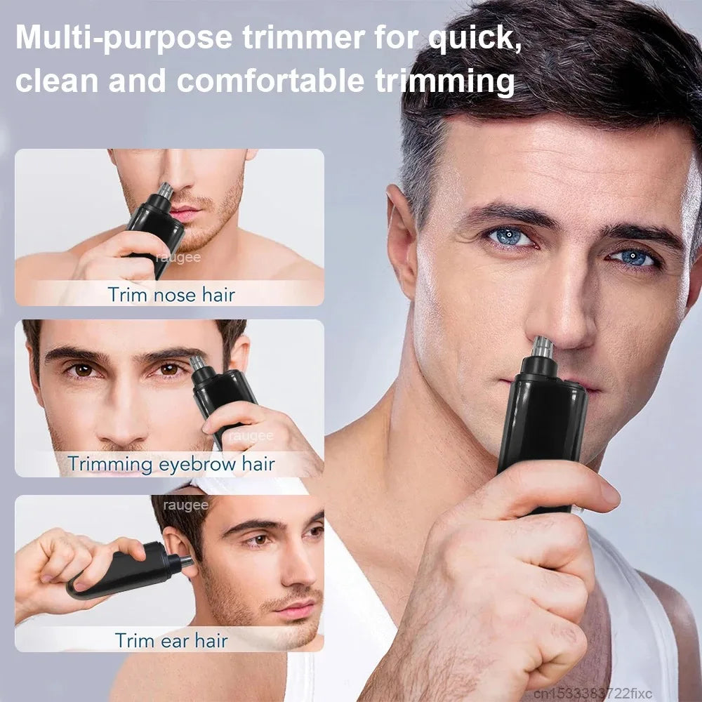 USB Rechargeable Nose Ear Hair Trimmer for Men Waterproof Painless Electric Personal Groomer Portable Hair Cutter