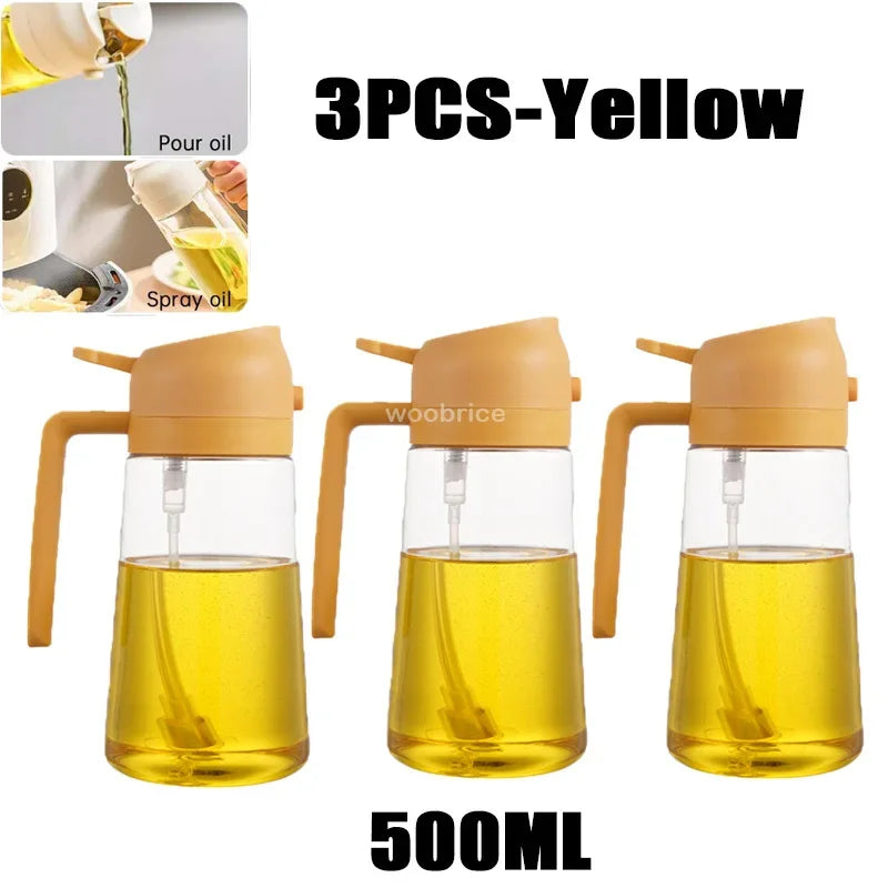 2in1 Kitchen Spray Oil Dispenser Oil Sprayer Polisher or Oil Brush for Air Fryer Salad Grilling Roasting Cooking Kitchen Acceeso